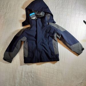Kids Navy and Gray Hooded Jacket